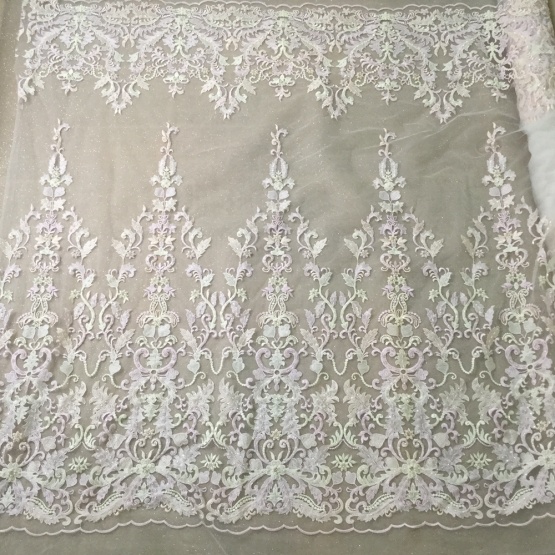 High Quality Handmade Embroidery Wedding Beaded Fabric