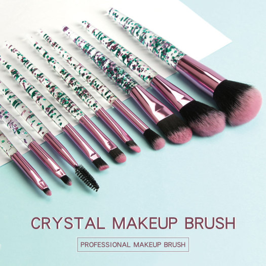 Crystal Rhinestone Makeup Brush Set Professional  Kit