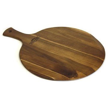 Woods PPAL Gourmet Acacia Hardwood Pizza Peel/Cutting Board/Serving Tray, Large, 21.25 x 16 x 0.625: Wood Pizza Board: Platters