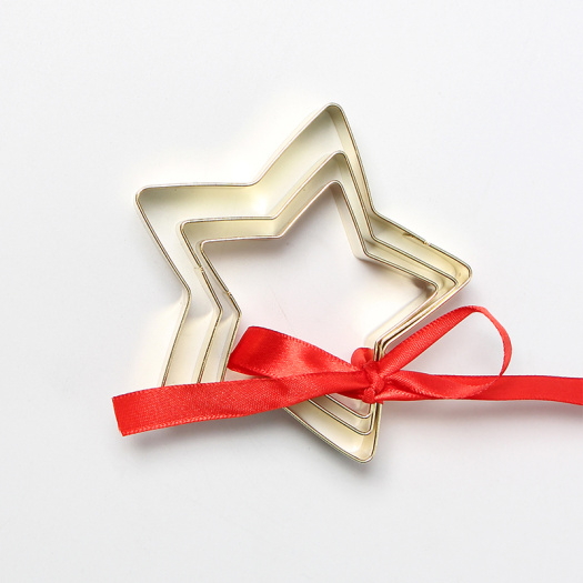 Star golden plating Christmas cookie cutter set