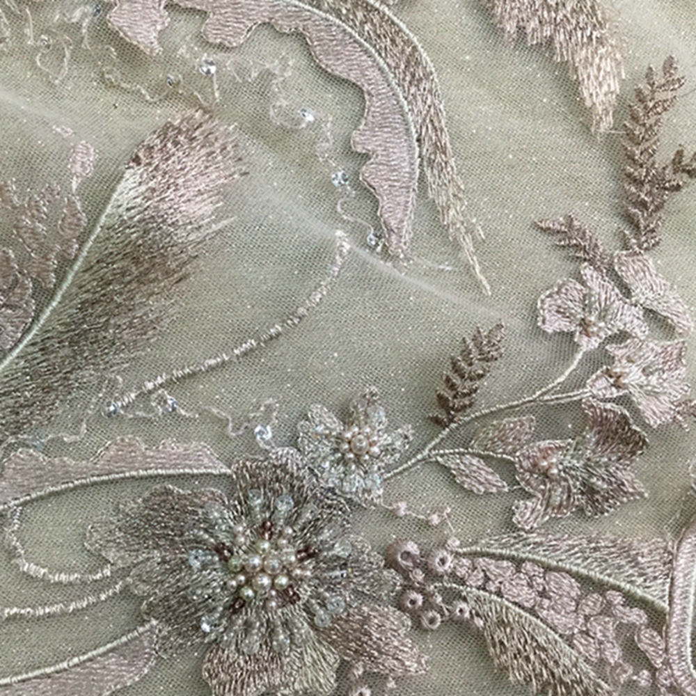 Embroidered Flower 3d Lace Fabric
