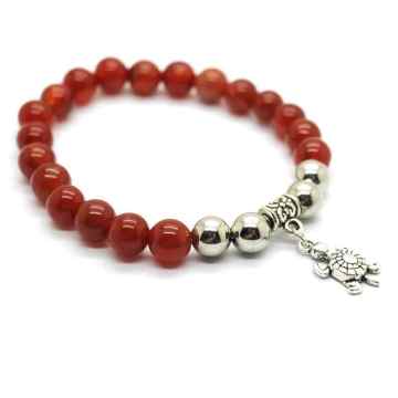 Natural Red Carnelian Bracelet Gemstone jewelry alloy pendants
