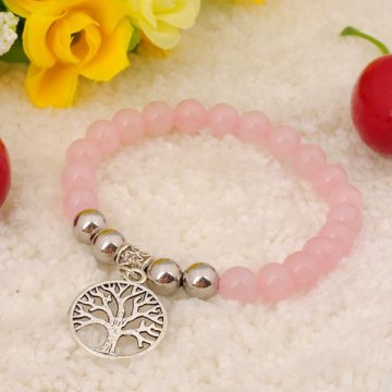 Natural Rose Quartz Bracelet Gemstonejewelry alloy pendants