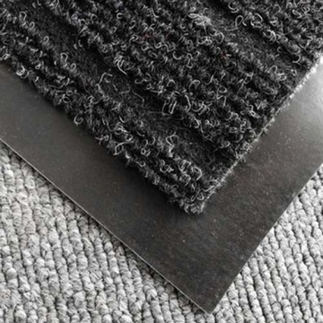 Stripe design polyester needle punched door mat