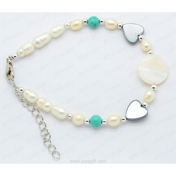Hematite mother of pearl bracelet