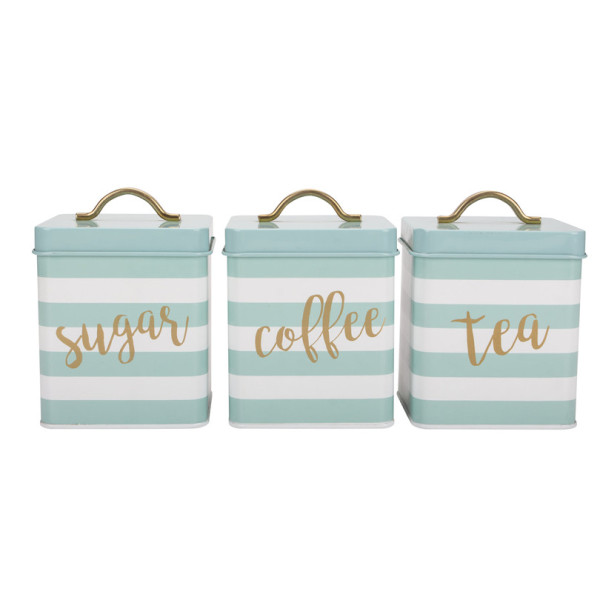 Household kitchen storage canister set of 3