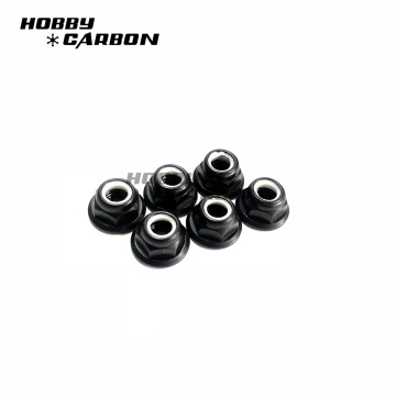 M5 gold aluminum flange serrated nuts for props