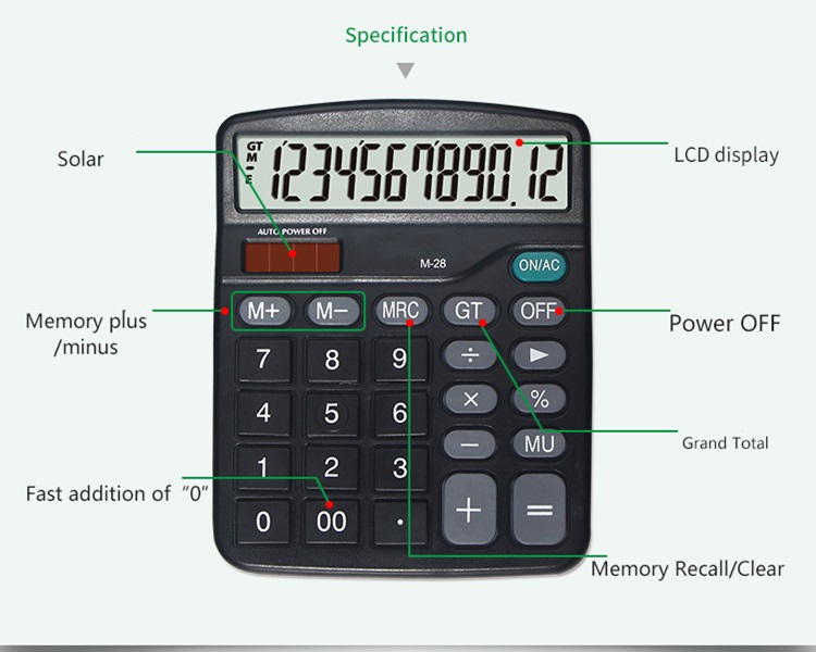 12  Digits desktop Electronic calculator