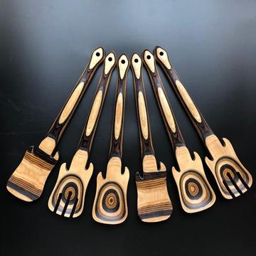 Handmade wooden cooking utensils