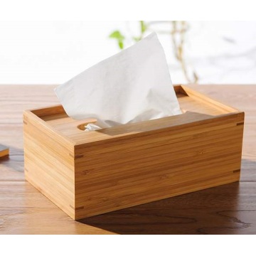 Bamboo rectangular tissue box