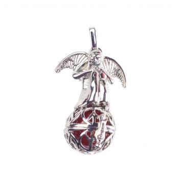 New Women Silver Plated Angel Wing Carnelian Stone Chain Pendant Necklace