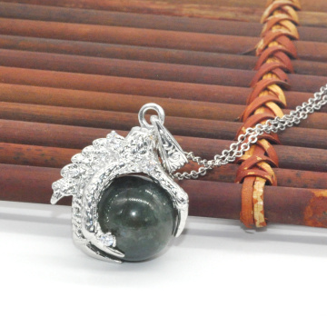 Wholesale Fashion Jewelry Aquatic Agate Sphere Dragon Ball Claw Pendant
