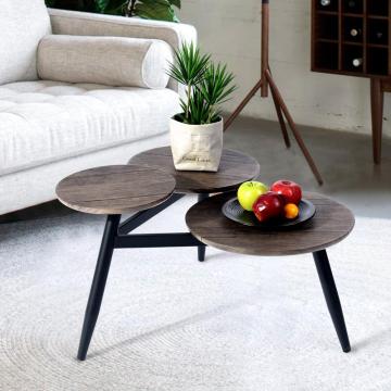 Small Coffee Table Round Mid Century Vintage Steel Frame Side Table End Table for Living Room