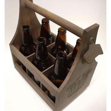 Craft Caddy Wooden Beer Carrier 6 Six Pack Bottle