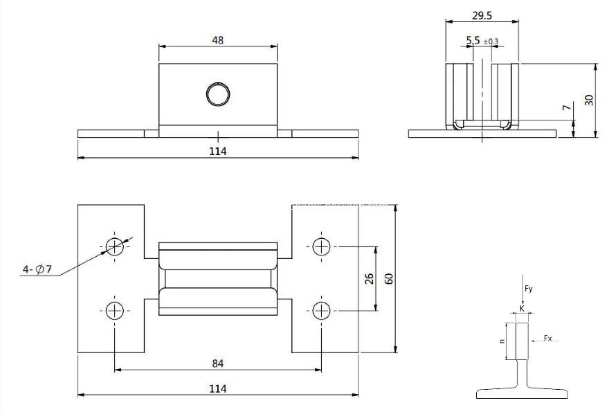 Thyssen Lift Counterweight Guide Shoe 5mm