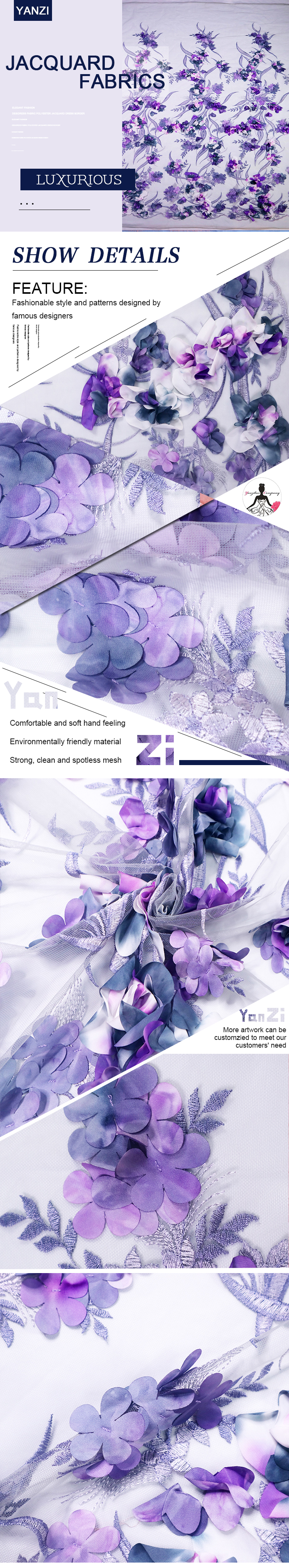 purple flower lace