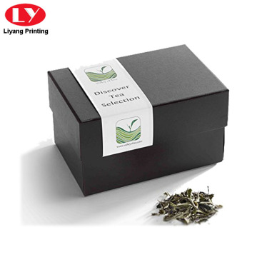 Matte Black Paper Tea Gift Box with Lid