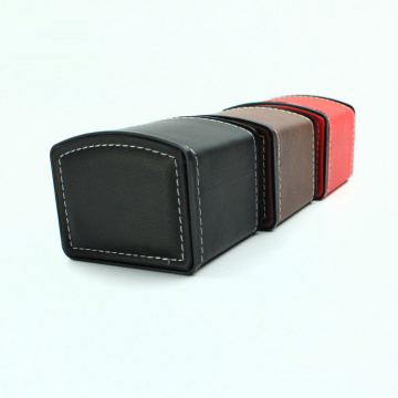Elegant black leather watch box