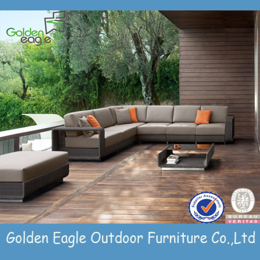 Outdoor furniture high back rattan sofa set
