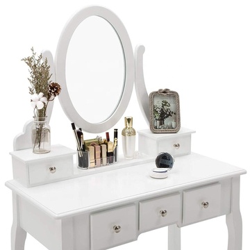 Furniture Makeup Vanity Table White Dressing Table and Stool