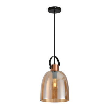 Amber Glass Pendant Lamp with Metal Lamp holder