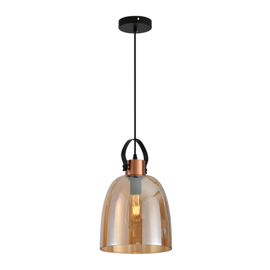 Amber Glass Pendant Lamp with Metal Lamp holder