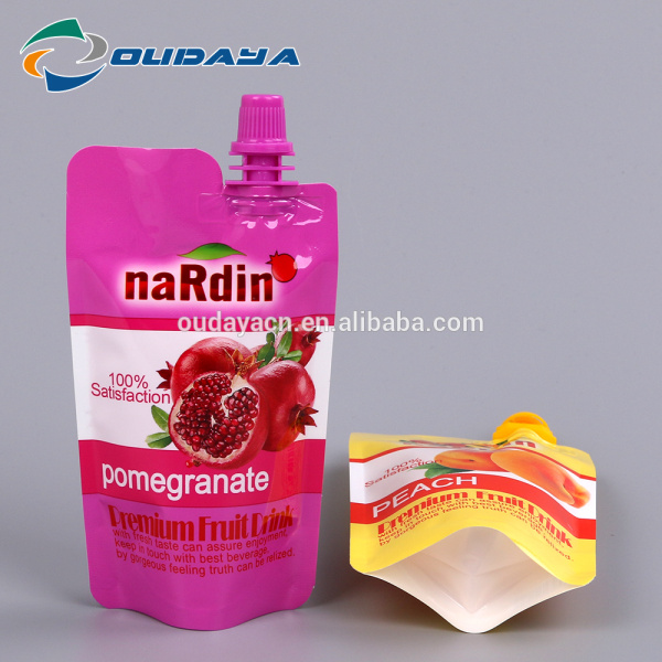 Packaging Pomegranate Beverage Pouch with Corner Spout