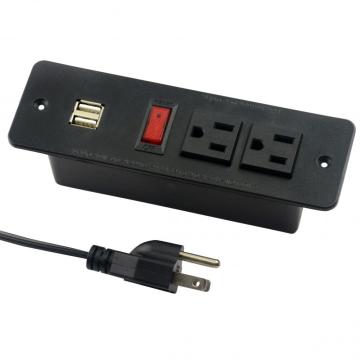 US Dual Power Outlets With Switch USB Sockets