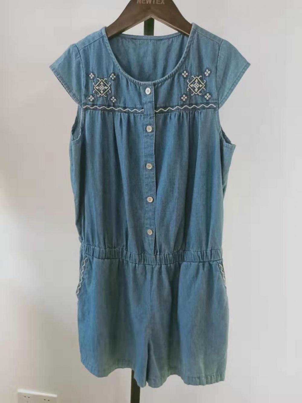casual embroidery kids jumpsuit
