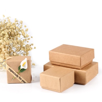 Brown craft paper jewelry box set