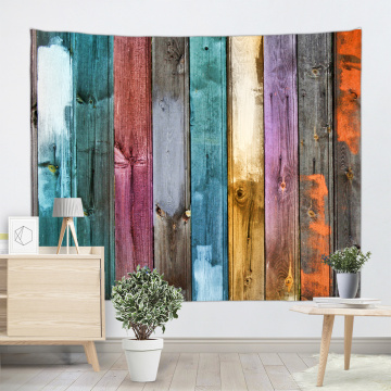 Vintage Planks Tapestry Wall Hanging Vertical Colorful Striped Wooden Board Wall Tapestry for Livingroom Bedroom Dorm Home Decor
