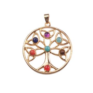 Charm Stainless Steel Tree Chakra Pendant for Christmas