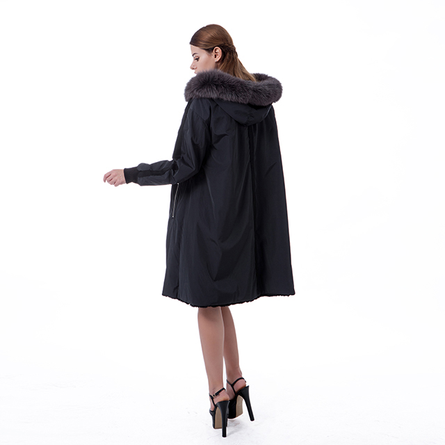 Black Fur  Winter Coat
