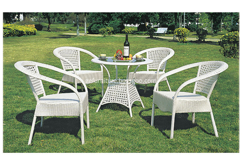 Aluminum round patio dining set