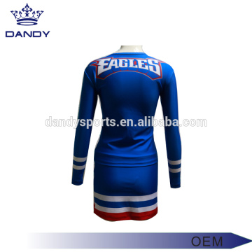 Custom Logo Blue Cheerleader Costume