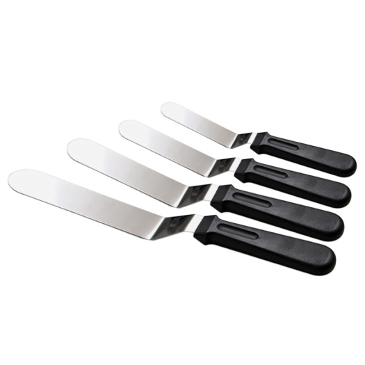 4pcs Stainless steel curved spatula set