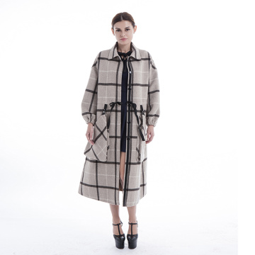 Fashion Plaid cashmere overcoat