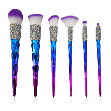 6PC Diamond Makeup Brush Collection