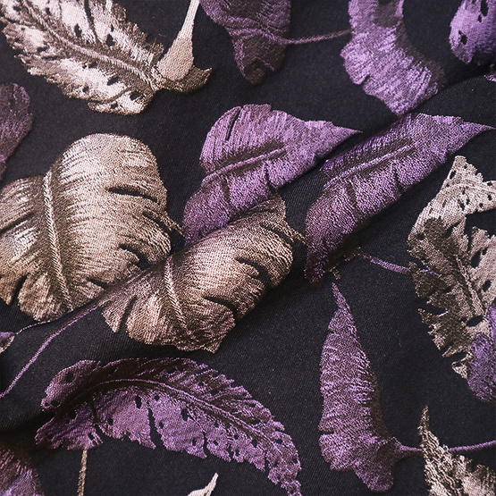 Purple Birds Feather Jacquard Elegant Fabric