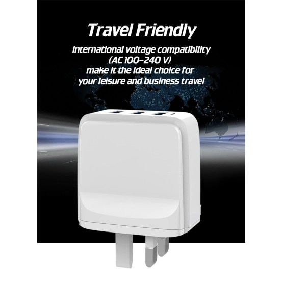 Wall Charger 3 Port USB Charger 3.4A Universal