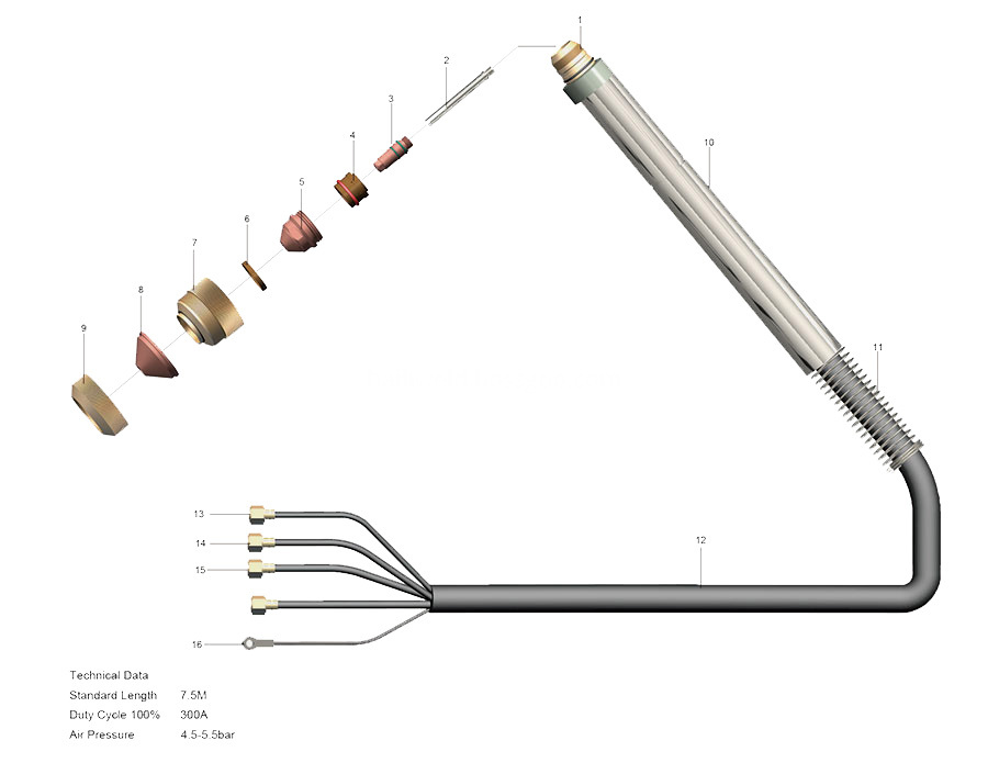 300p Water Plasma Cutting Torch