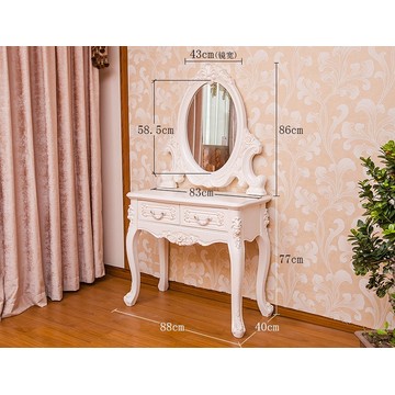 Bedroom white mirror dresser vanity dressing table with stool