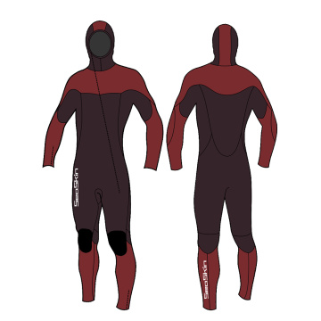 Seaskin Men's Front Zipper Wetsuit Bodysuit with Hooded