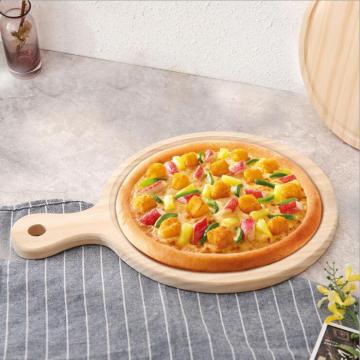 Round 6-13 inch wooden pizza tray with handle