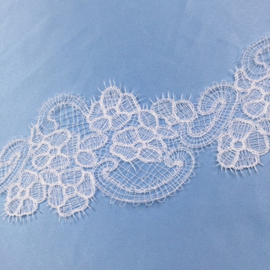 Snow White Eyelet Fabric Lace Trim