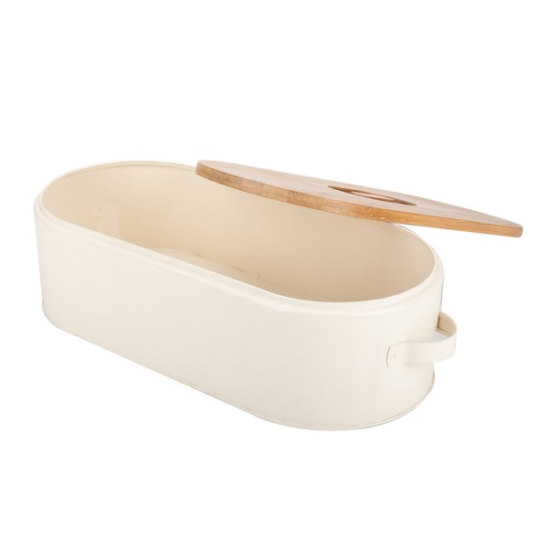 Modern bread box with bamboo lid factory BSCI
