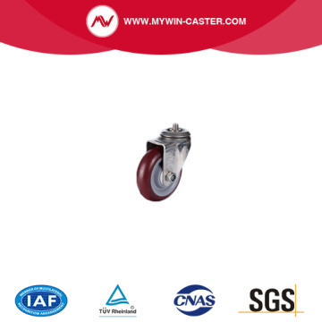 75 mm swivel stainless steel red caster