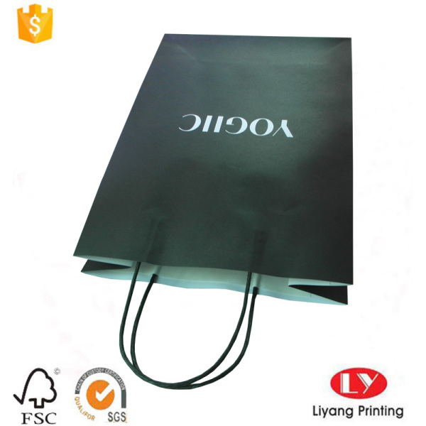 black printed kraft paper gift shopping bag