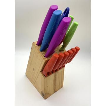 14pcs Plastic handle kitchen knife set