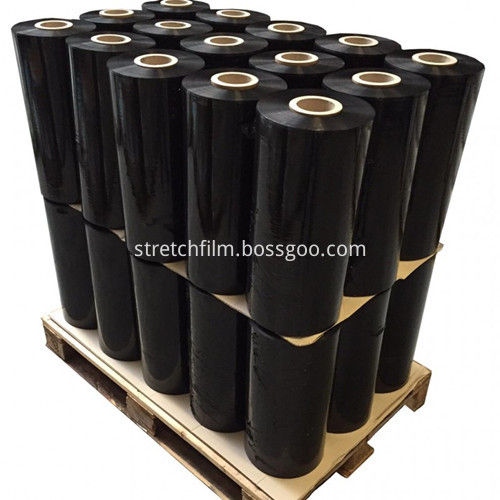 black plastic wrap stretch film